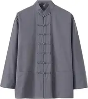 [qwmvhfg] tang suit， Chinese Tang suit， Chinese Tang Suit for Men Kung Fu Clothing Long Sleeve Kung Fu Jacket Tops Martial Traditional Uniforms