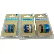 Crafter's Square 3 Pkg of 5 Washi Tape Roll, New