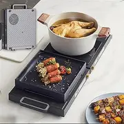 Portable Double Induction Cooktop Two Burner, Foldable Induction Cooktop Stovetop Hot Plate Countertop Burner Cooker, 1800W, 9 Power Levels, Timer, for Cooking Portable Hot Pot for Home Kitchen