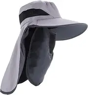[KOMBIUDA] Sun Protection Fishing Hat Sun Hat with Neck Flap Fishing Boonie Hat Beach Visor Hat Men's Sun Hats with UV Protection Bucket Hat for Men Travel Sun Hat Wide Brimmed Fishing Hat
