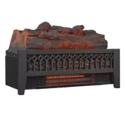 20" Infrared Quartz Electric Heater Log Set 5200 BTU Rustic Pine Remote Control