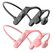 Bone Conduction Headphones 2pcs Bone Conduction Headphones Wireless Bluetooth 5.0 Sweatproof Sport Earphone -Black and Pink