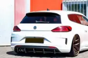 For VW Scirocco 3 14-17 Performance Rear Bumper diffuser addon with ribs / fins