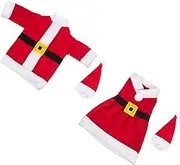 Totority 2PCS Christmas Bottle Set Bottle Decors Xmas Bottle Hats Wine Covers for Wine Bottles Holiday Wine Bottle Cover Christmas Tree Decorations Wine Decors Flannel