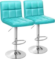 Bar Stools Modern PU Leather Adjustable Swivel Barstools, Armless Hydraulic Kitc