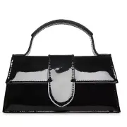 NWT Steve Madden BARLAN BLACK PATENT BAG