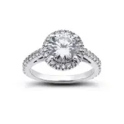 2.30 CT G-SI1 Round Cut Natural Certified Diamonds Plat Halo Engagement Ring Set