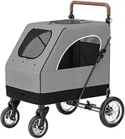 Pet Stroller Dog Stroller Cat Stroller Foldable Dog Stroller Pet Stroller Travel Carrier Breathable Stroller with 4 Wheels, Adjustable Handle Dog Pram Dog Cat