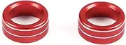 JIUYIN Knob Ring Cover,Fit For Toyota, FJ Cruiser 2007-2021 Car Styling Air Conditioning Volume Decoration Sticker Control Button Frame Dashboard Knob Ring(Red)