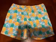 Members Mark pineapple Men's Resort Swim Trunks UPF 50 4 Way Stretch Quick Dry