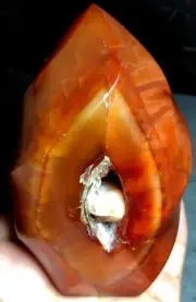 486g WOW! NATURAL CARNELIAN CRYSTAL QUARTZ Geode Agate Flame stand h690