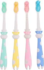Minkissy 4pcs Animal Shape Kids Toothbrush Soft Nylon Bristle Brush Kids Toothbrush Random Color