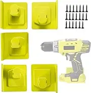 5Pcs Tool Mount Holder Plastic Electric Tool Battery Dock Holder for 18V Drill Tools Holder Hanger for Workshop Garage (1set)