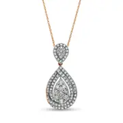 1 CT. T.W. Composite Natural Diamond Teardrop Pendant in 10K Rose Gold