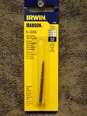 8018 Irwin Hanson 6-32 NC High Carbon Steel Plug Tap, Carded (BN195)