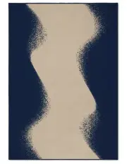[Double Rugs] Dune Washable Chenille Area Rug in Navy