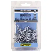 Otter White® 3.2 x 0.8 - 4.8m Multi-Grip Open Aluminium Blind Rivets - 100 Pack