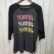 NWT Neff Gray Raglan Spellout Emoji Graphic Size Small