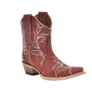 Circle G By Corral Ladies Red Leather Ankle Boots L6124