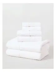 Vue Velour 6 Piece Towel Pack in White