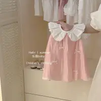 在飛比找蝦皮商城精選優惠-MOMOKO 兒童童裝洋裝女童紗裙連身裙子潮2024夏季粉色
