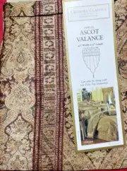 CROSCILL CLASSIC TANGIER (1) ASCOT VALANCE 40" W x 25" L. Multi color gold tone