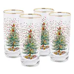 Spode Christmas Tree Polka Dot Highball Glass, Set of 4