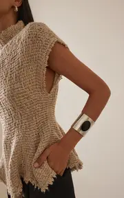 [Ben-Amun] Exclusive Stone Silver-Tone Cuff