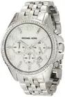 MICHAEL KORS PILOT SILVER TONE,CHRONO,CRYSTAL PAVE GLITZ,BRACELET WATCH MK5882