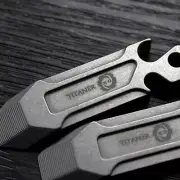 TITANER Titanium Alloy Pocket Pry Bar Crowbar EDC Camping Multi Tools Opener