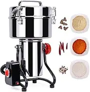 3000G Commercial Electric Grain Grinder Mill Herb Grinder Stainless Steel Cereal Pulverizer Swing Type Crusher Powder Machine High Speed Coffee Grinder for Grinding Cereal Coffee Spice Nuts