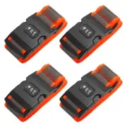 4Pcs Luggage Straps with Combination Lock TSA Approved Gray Orange