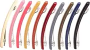 10Pcs Long & Skinny Hair Barrettes Spring Hair Clips Clamp French Hairpins Hair Accessories for women Lady Teen Girls, Random Color