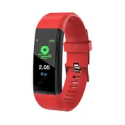 115plus Waterproof Sports Smart Band Color Screen Bluetooth Smart Bracelets - Red
