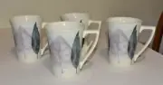 4 Portmeirion DUSK Leaves Coffee Mug Tea Cup Jo Gorman 12oz Blue Lilac NEW!