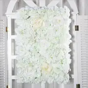 1Pcs White Artificial Flower Panel White Rose Hydrangea Wall Bouquet Wedding Party D