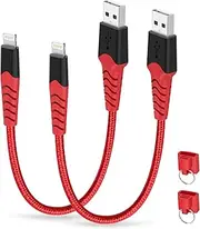 AHGEIIY Lightning Cable Short with Keychain, 2Pack 0.2M iPhone Charger iPhone Cable MFi Certified USB A to Lightning Cable for Apple Charger iPhone 14 Pro Max 14 Plus 13 12 SE 11 XR Xs 8 7 6S iPad