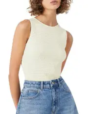 WITCHERY Citrus Shirred Tank Top SIZE XXS BNWT Sleeveless Singlet Lemon Shirrin