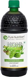Pure Nutrition Noni Gold juice is a 1000ml Pack of 100% Natural and Vegetarian Noni Juice concentrate along with other Indian plant and fruit extracts for overall health