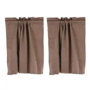 Short Tier Curtains, 29"W x 24"L French Window Half Curtain 2 Panels, Khaki