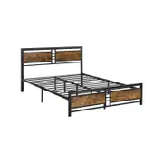 Levede Metal Bed Frame Mattress Base Platform Wooden Headboard Black - Queen