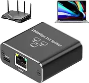 Ethernet Splitter Adapter, 1 to 2 Gigabit Switch Network Hub, 1000Mbps Ethernet Splitter, Gigabit Internet Splitter with USB Cable, LAN Splitter for Cat 5/5e/6/7/8 Cable Borato