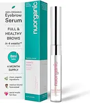 nuorganic 'Cosmic Brow' Eyebrow Serum for Growth | Natural Eye Brow Serum for Thicker, Longer, More Defined Brows | 4 Months Supply XL Size | Cruelty Free, Made in USA
