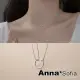 【AnnaSofia】925純銀項鍊鎖骨鍊頸鍊-圈環不對稱鍊 現貨 送禮(銀系)