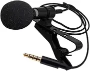 Kisangel 1 Set Lavalier Clip Microphone for Recording Wired Omnidirectional Mic with Level Adapter for Interviews Streaming and Online Teaching Shockproof and Durable Design