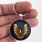 Vintage Pontiac Gold Firebird Trans Am Decal 1.2" Diameter Keychain
