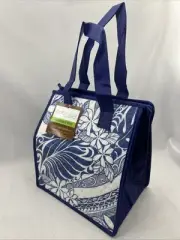 Tropical Paper Garden Petite Insulated Zip Close Lunch Bag Tote Tihati Royal