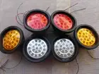12V 130(105)mm Six Pieces Round 21 LED #022 Tail Lights 4 Ute Trailer Truck Bus