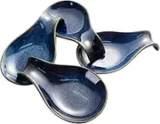 Ciieeo 4pcs Ceramic Spoon Rests Elegant Glazed Spoon Holders for Home Daily Use Utensil Rests Smooth Touch Design Decorative Tabletop Accent Dishwasher Safe