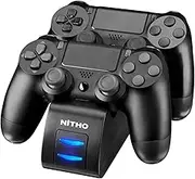 NITHO Charging Station for Two Controllers with Easy & Safe Plugs for PS4